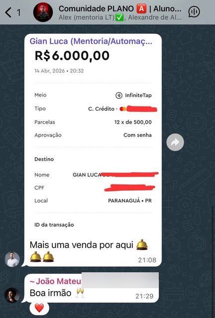 Print do resultado: Do zero, como CLT, aos R$ 500 mil faturados em 90 dias