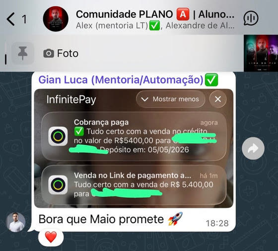 Print do resultado: Do zero, como CLT, aos R$ 500 mil faturados em 90 dias